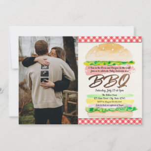 Invitation Petit pain au four et hamburgers au barbecue pour 