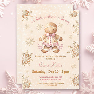 Invitation Petit pain d'épices Baby shower de Noël doux