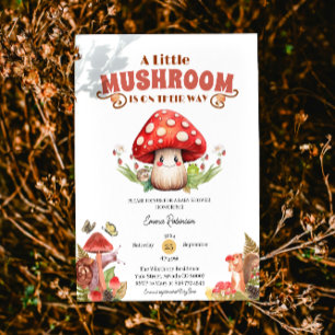 Invitation petit papillon de champignons papillon baby shower
