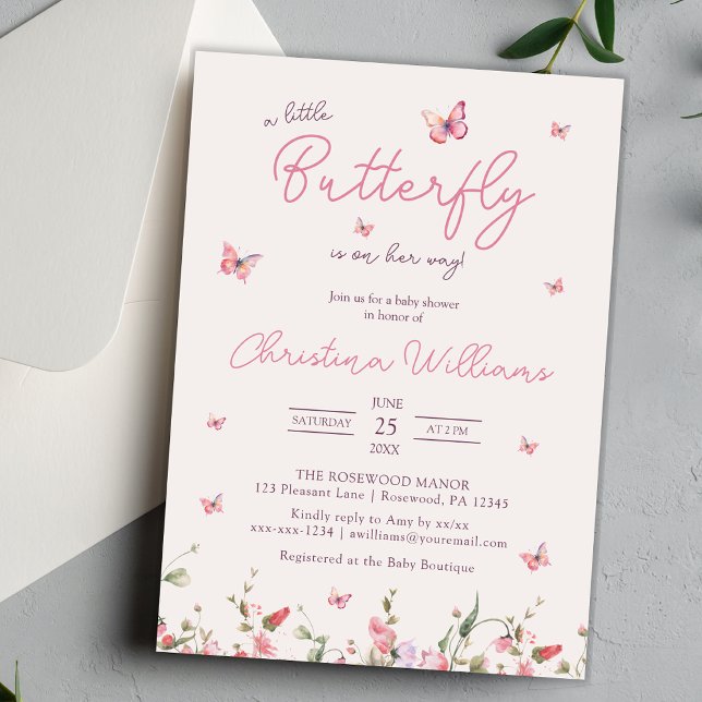 Invitation Petit Papillon en Route Baby Shower (Créateur téléchargé)