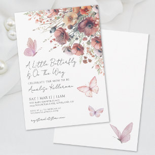 Invitation Petit Papillon Fleur Sauvage Baby Shower d'Automne