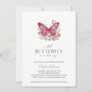 Invitation Petit Papillon Moderne Est En Chemin Baby shower