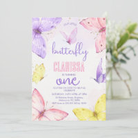 Petit Papillon multicolore moderne 1er anniversair