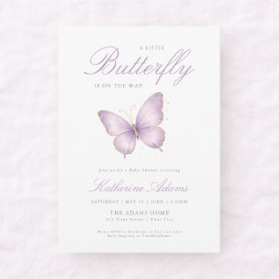 Invitation Petit Papillon Violet Baby Shower à Venir