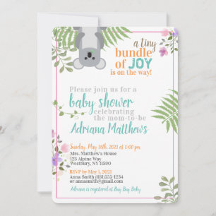 Invitation Petit paquet de joie Fête forestière florale pour