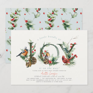 Invitation Petit paquet de Joy Birds Baby shower garçon