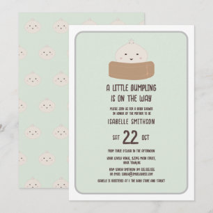 Invitation Petit Paquet en Route Fête de Naissance Verte