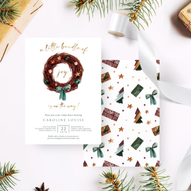 Invitation Petit paquet rustique de Joy Baby shower Invitati (Créateur téléchargé)