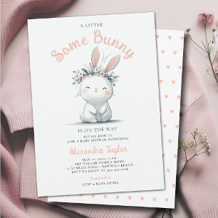 Invitation Petit Petit Petit Lapin Fleurs sauvages Baby Girl