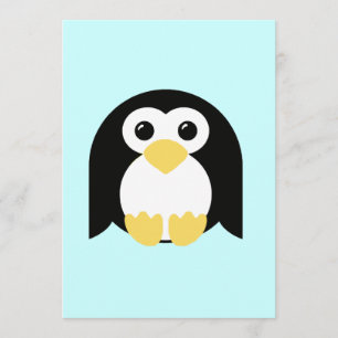 Invitation Petit pingouin rond