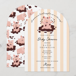 Invitation Petit Porcelet Animaux de Ferme Mignons Baby Showe