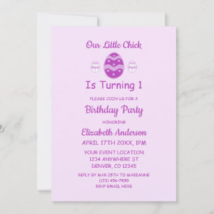 Invitation Petit Poussin Pâques 1er Anniversaire