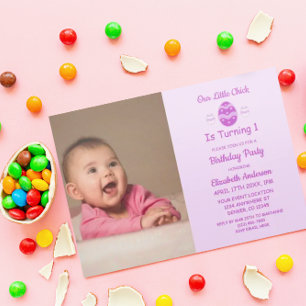 Invitation Petit poussin Pâques 1er anniversaire