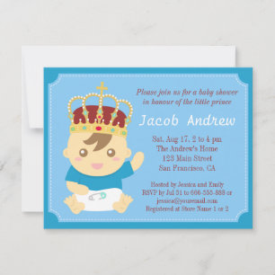 Invitation Petit Prince avec Couronne Baby Shower