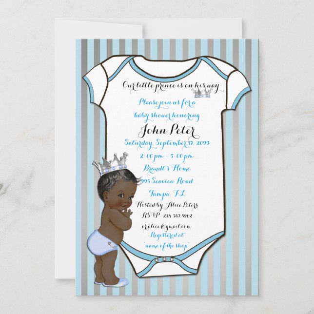 Invitation Petit Prince Baby shower Invitation, tendance, chi (Devant)