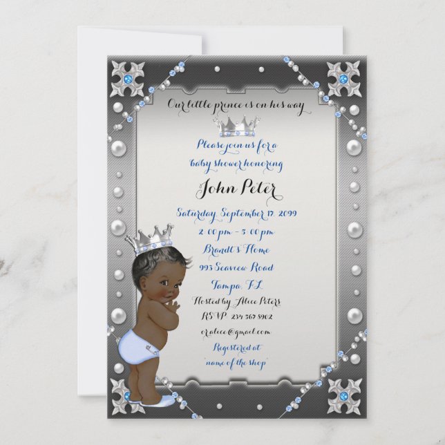 Invitation Petit Prince Baby shower Invitation, tendance, chi (Devant)
