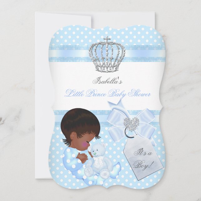 Invitation Petit Prince Baby Shower Mignon Spot A (Devant)