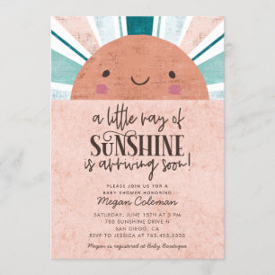 Invitation Petit Rayon De Baby shower Rose De Soleil