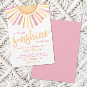 Invitation Petit Rayon De Baby shower Rose Soleil