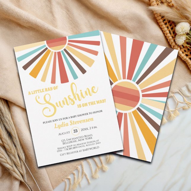 Invitation Petit Rayon De Baby shower Soleil (Créateur téléchargé)