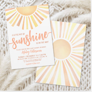 Invitation Petit Rayon De Soleil Baby Shower Bohème