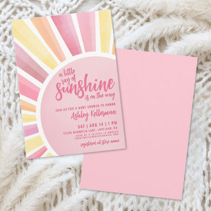 Invitation Petit Rayon de Soleil Baby Shower Bohème