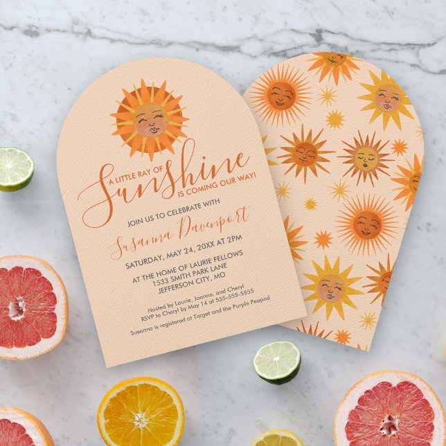 Invitation Petit rayon de soleil Baby shower d'aquarelle (Créateur téléchargé)