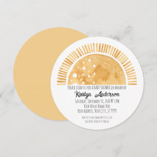 Invitation Petit rayon de soleil Baby shower d'aquarelle sola