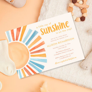 Invitation Petit rayon de soleil baby shower de soleil boho