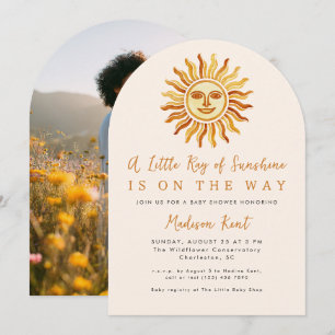 Invitation Petit Rayon de Soleil Boho Soleil Photo Baby Showe