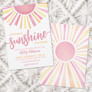 Invitation Petit Rayon de Soleil Fille Baby Shower