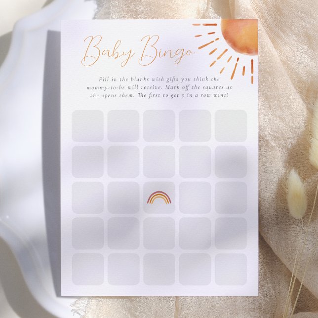 Invitation Petit Rayon de Soleil Jeu de Bingo Bébé (Créateur téléchargé)