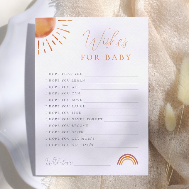 Invitation Petit Rayon de Soleil Vœux pour Bébé Activité (Créateur téléchargé)