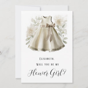 Invitation Petit Robe Floral Serez-Vous Ma Fille Fleur