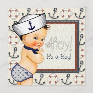 Invitation Petit Sailor Boy Baby shower nautique