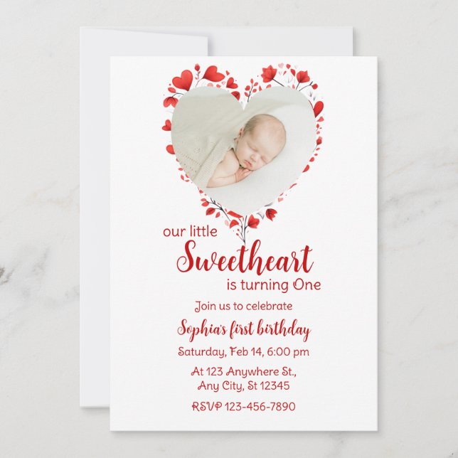 Invitation Petit Saint-Valentin Anniversaire  (Devant)
