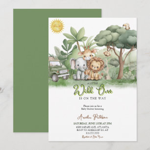 Invitation Petit Sauvageon Safari Animaux Aquarelle