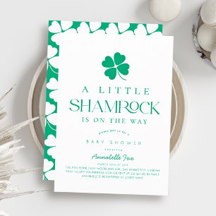 Invitation Petit Shamrock Baby Shower Moderne