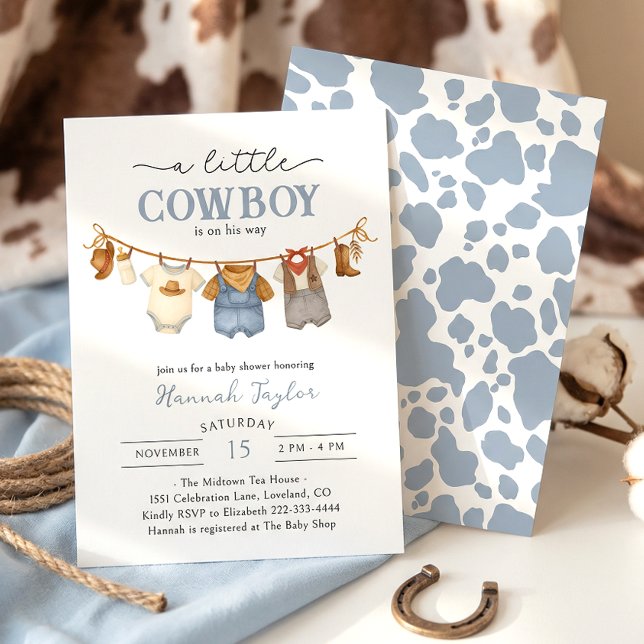 Invitation Petit Shower de Bébé Cowboy de l'Ouest (Créateur téléchargé)