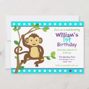 Invitation Petit singe mignon