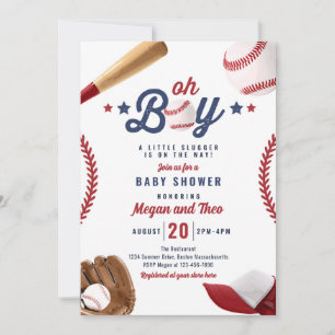 Invitation Petit Slugger De Baseball Sur Le Chemin Baby showe