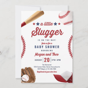 Invitation Petit Slugger De Baseball Sur Le Chemin Baby showe