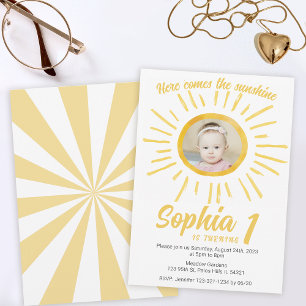 Invitation Petit soleil premier anniversaire photo