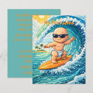 Invitation Petit Surfeur Fête Téléchargement numérique
