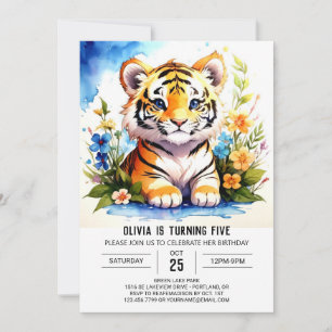 Invitation Petit tigre modifiable garçon Anniversaire
