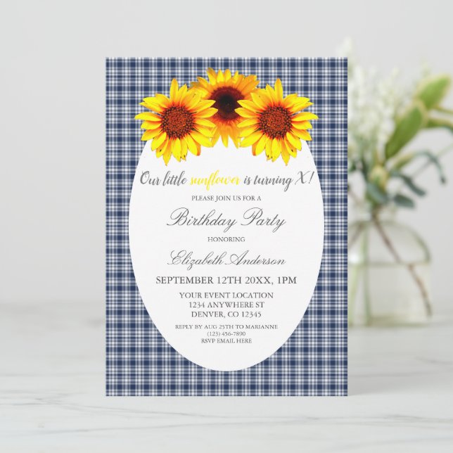 Invitation Petit Tournesol Anniversaire (Debout devant)