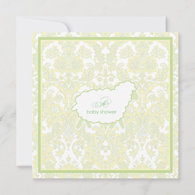 Invitation Petit vert de l'invitation | de baby shower (Devant)