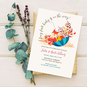 Invitation Petit Wild mignon Baby shower d'automne Foxy