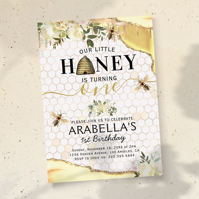 Invitation Petite Abeille 1er Anniversaire (Créateur téléchargé)