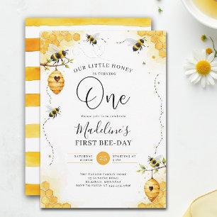 Invitation Petite Abeille Jour D'eau Combe 1er Anniversaire